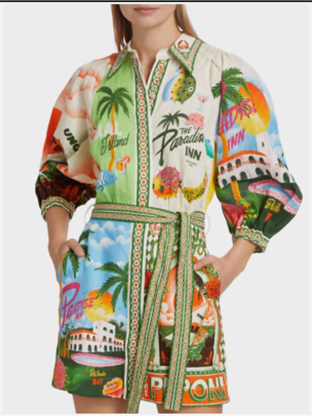 Alemais Paradiso Tropical Print Mini Dress - AU 12/ US 8 - Picture 3 of 11